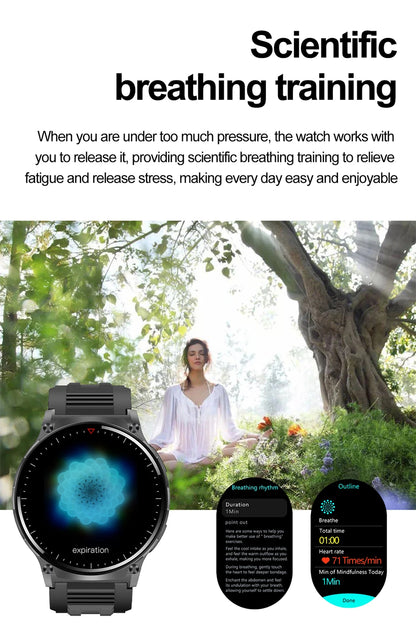 For Xiaomi New Smart Watch Men With LED Lights Outdoor GPS Motion Track Compass Waterproof Sports Watch Bluetooth Call 2024 New