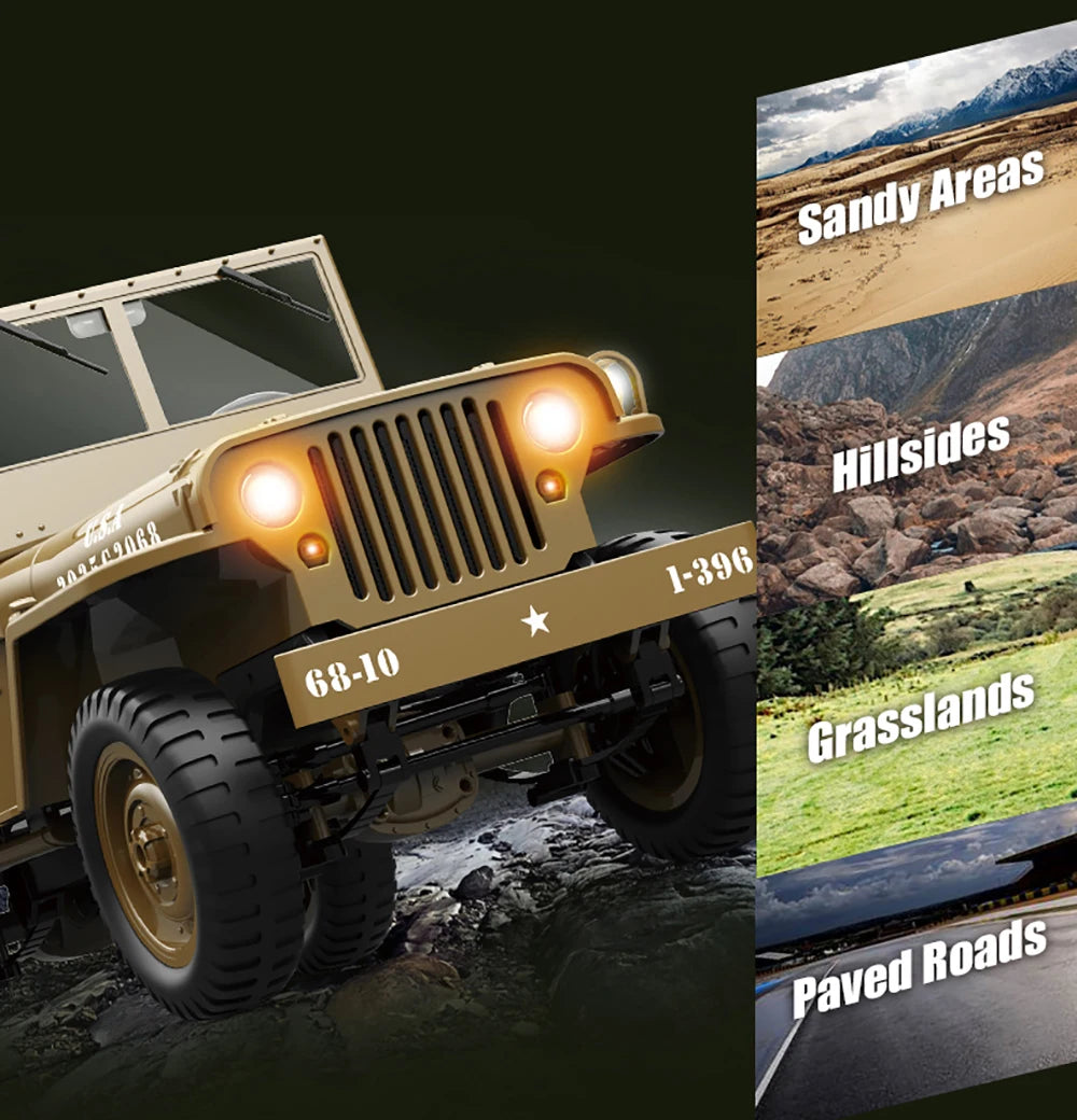 JJRC C8815 RC Car 1/10 WILLYS 1941 4WD RTR RC Crawler 2.4G Remote Control Car Off-road Climbing Military RC Truck Toys Gift