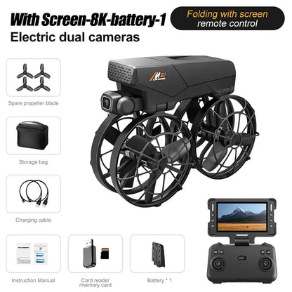 For Xiaomi M8 Drone 4K Professional Dual Camera with Screen 5G WIFI FPV Dron Brushless Optical Flow Hover Folding GPS Quadcopter