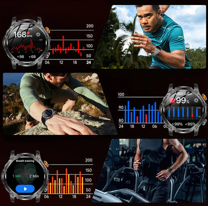 LIGE New Smart Watch Men 1000mAh Large Capacity Battery Outdoor Flashlight Bluetooth Call Waterproof Sport Fitness Smartwatch