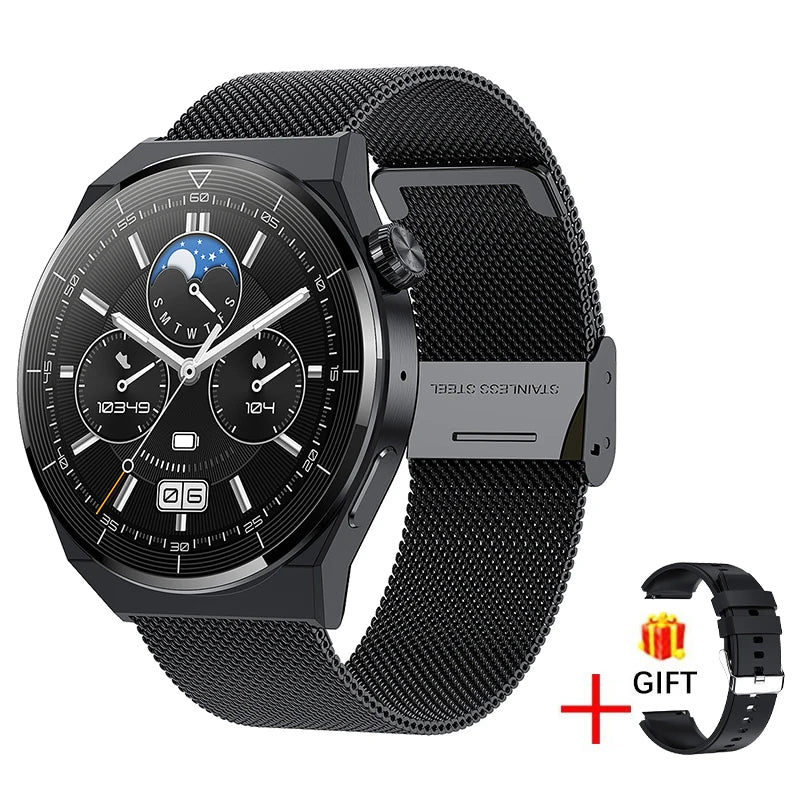 LIGE NFC Smart Watch Men AMOLED HD Screen Wireless Charging Heart Rate Bluetooth Voice Assistant Sports Watches Men Smartwatch