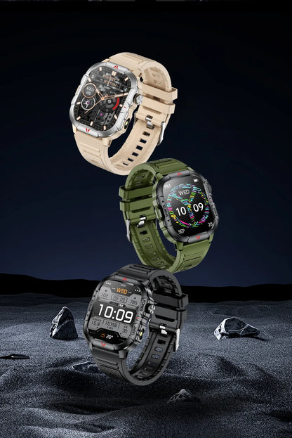 LIGE Smart Watch LED Flashlight Men Waterproof Watches 2.01-inch HD Screen Health Bracelet Military Outdoor Sport Smartwatch Man