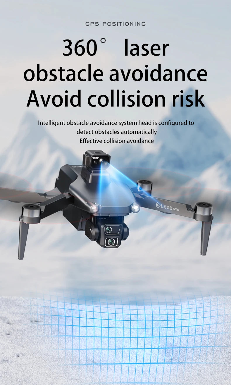 New L600 Pro-1 Max Drone 3-Axis 4K HD Dual Camera Brushless Motor With Laser Obstacle Avoidance GPS 5G WIFI Quadrotor Rc Dron