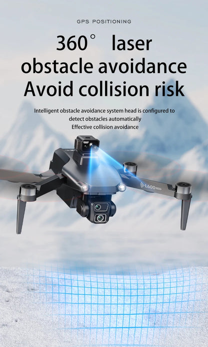 New L600 Pro-1 Max Drone 3-Axis 4K HD Dual Camera Brushless Motor With Laser Obstacle Avoidance GPS 5G WIFI Quadrotor Rc Dron