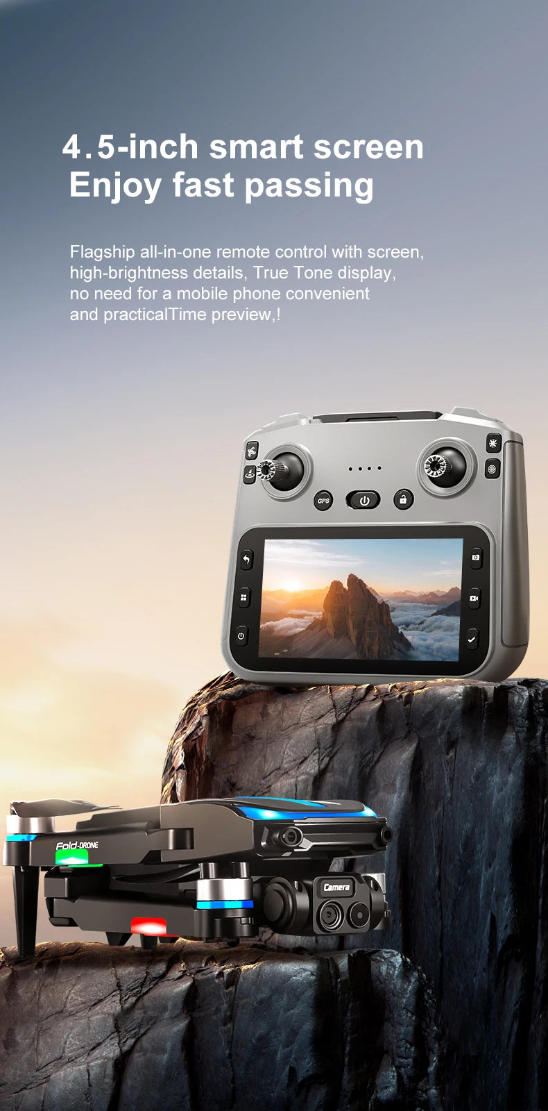 RG806MAX Drone 4K GPS Aerial Photography Optical flow hover Control Obstacle Avoidance Brushless 4-axis With screen Drones Toys