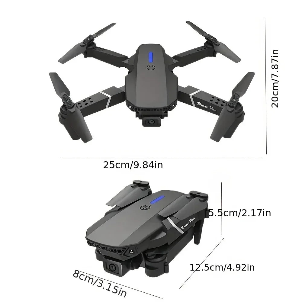 Professional Drone E88 4K Wide-Angle HD 1080P Camera WiFi FPV Height Hold Foldable RC Drone Quadrotor Helicopter Children's Toys