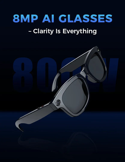 2025 New 800w HD Smart Glasses UV Protective Voice Assistant Touch Control Hands-Free Sound Surround Local Music Smart Glasses