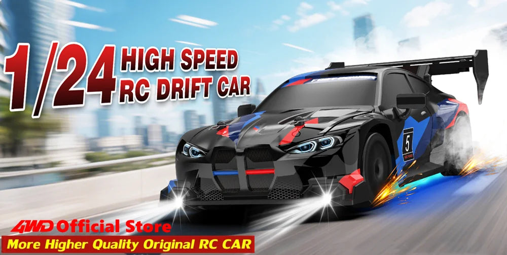 RC Drift Car 4WD Remote Control High Speed Racing Vehicle with LED Lights 2.4GHz Radio 4x4 Off-Road Truck Toy for Children Kids