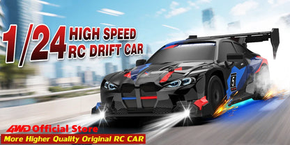 RC Drift Car 4WD Remote Control High Speed Racing Vehicle with LED Lights 2.4GHz Radio 4x4 Off-Road Truck Toy for Children Kids