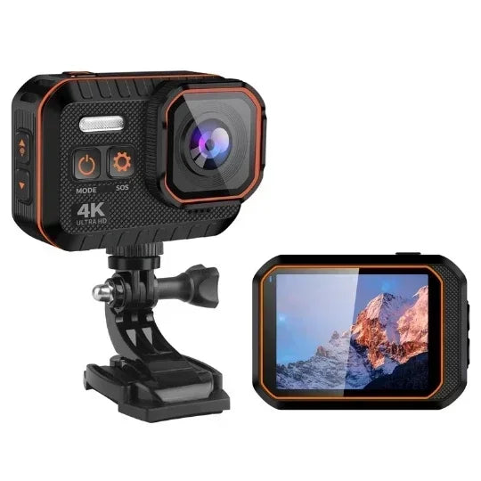 4K HD 60FPS Mini Camera Wifi Outdoor Sport 170° Wide Angle Action Kam Waterproof Bike Motorcycle Helmet Body Cam with LED Screen