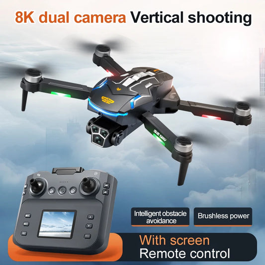 S2 Drone 8k Professional Hd Dual Camera Obstacle Avoidance Foldable Quadcopter Drone With Screen Remote Control New