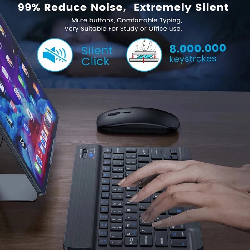 Xiaomi Wireless Bluetooth Keyboard And Mouse Ultra-Slim 10 Inch Magnetic Tablet For IPad Huawei Tablets Phones Rechargeable