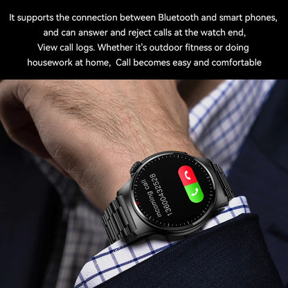 2025 New Bluetooth Call Smart Watch AMOLED HD Screen Men's Outdoor Sports Fitness Watch Health Monitoring Smartwatch Android IOS