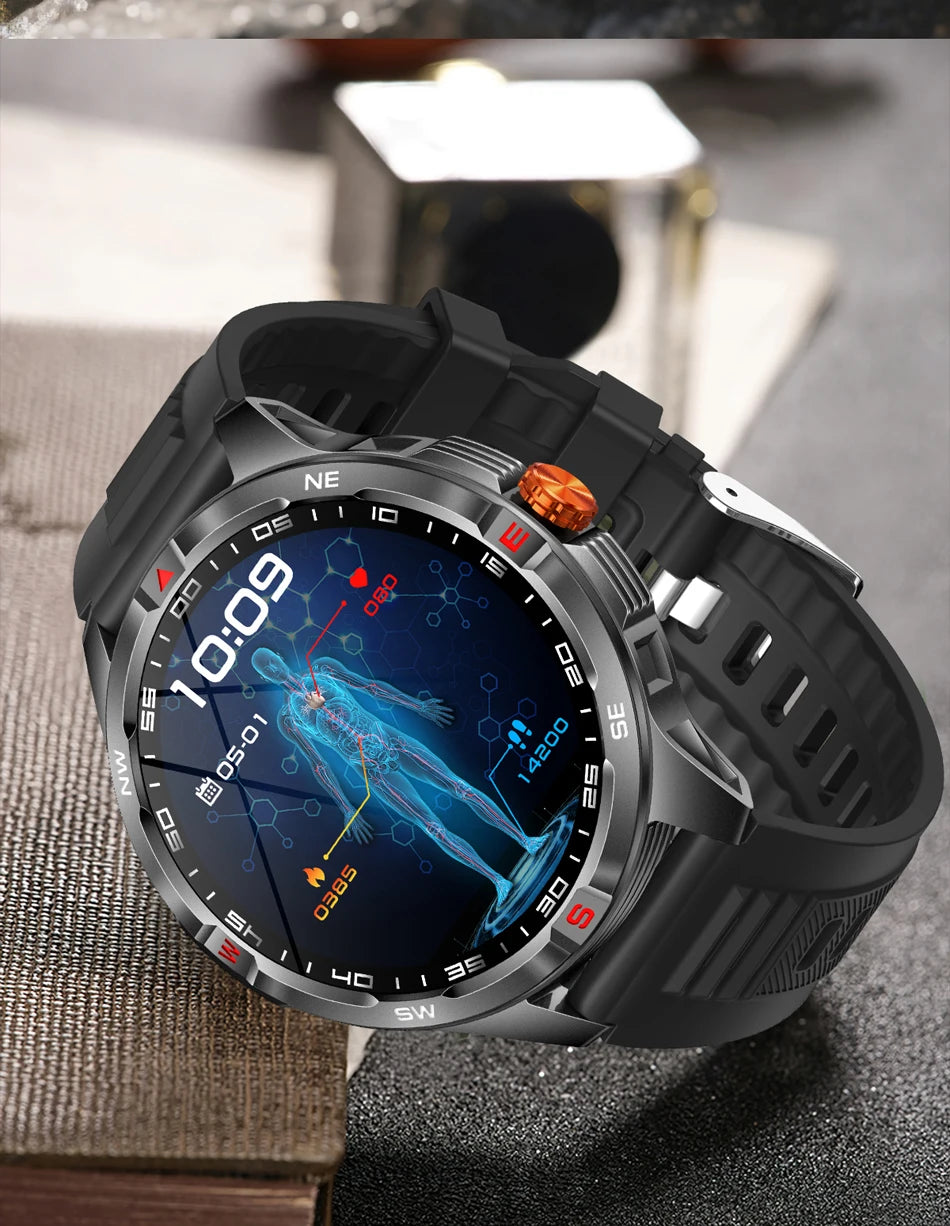 GPS Outdoor 1000mAh Battery Smartwatches Men 100+ Sports Mode Compass Heart Rate 3ATM Waterproof Bluetooth Call Smart Watch