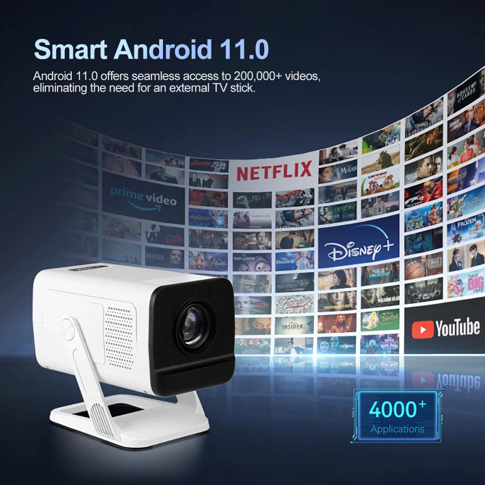 PROGAGA PG310 Mini Projector 4K Android 300Ansi BT5.4 Projetor For Movie PG310 Smart Home Theater Outdoor Video Portable Beamer