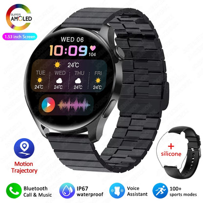 2025 New Watch 3 Smart Watch Men 1.53 Inch HD Screen GPS Fitness tracker Bluetooth Call Health IP67 Waterproof Smartwatch Man