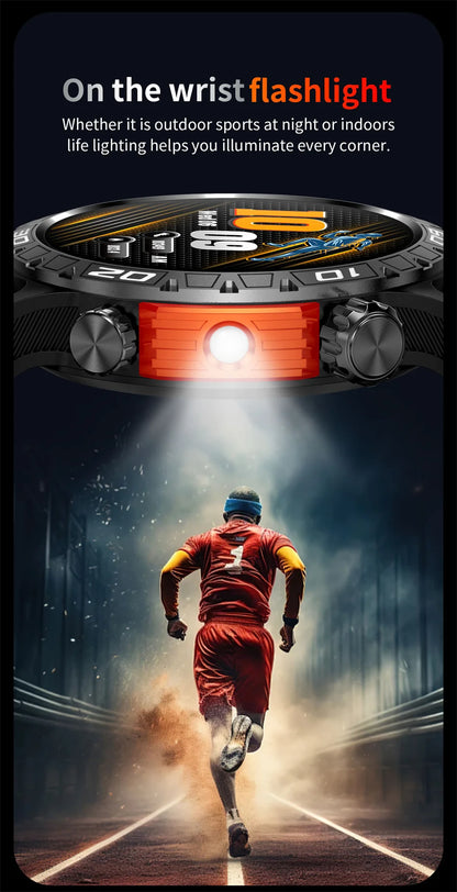 Smart Watch Men With LED Lighting Compass Sports Fitness Tracker Watch IP68 Waterproof Bluetooth Talk SmartWatch For Android IOS