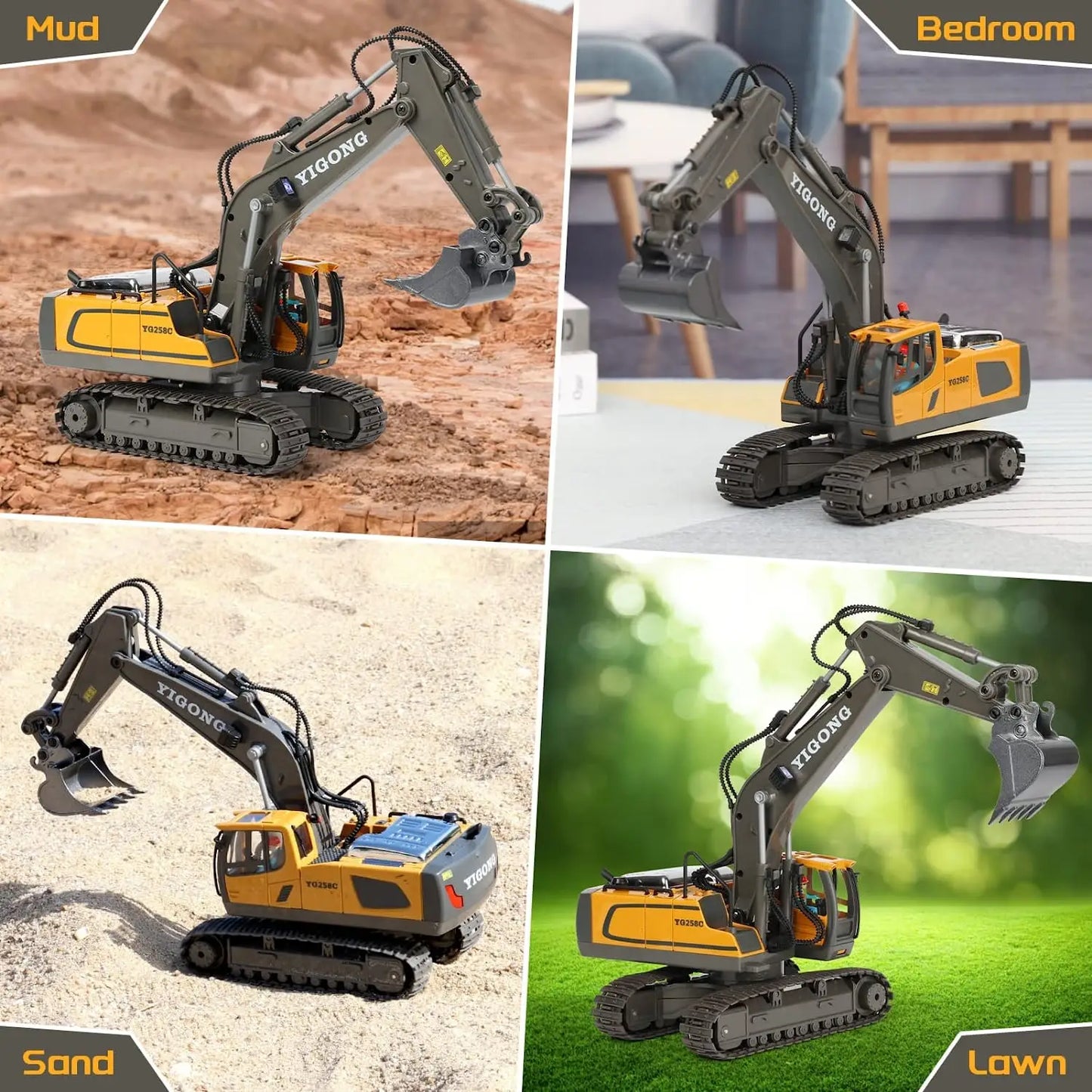 RC Excavator 1:20 Remote Control Truck 2.4G RC Crawler Engineering Vehicle Truck Radio Control Children's Day Christmas Gifts