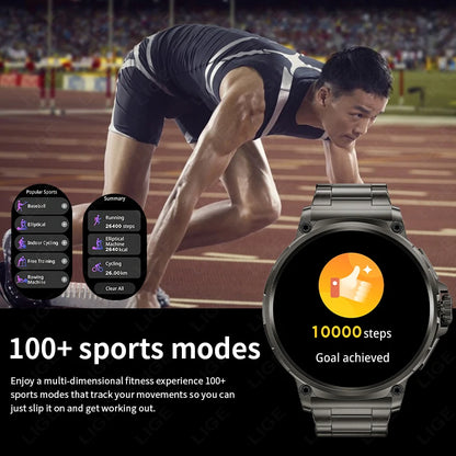 LIGE 1.85 Inch Smart Watch Men 710mAh Battery Long Standby Bluetooth Call Smartwatch New Fitness Watch Sport Tracker Andriod IOS