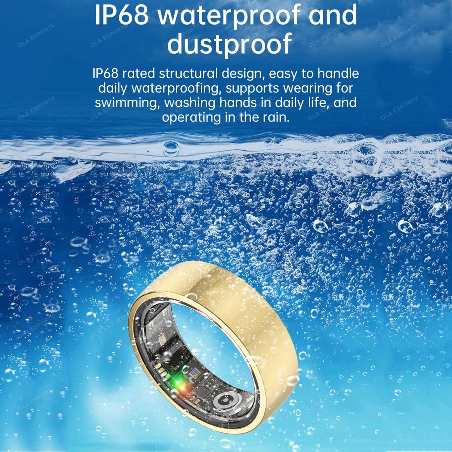 Smart Rings Steps Heart Rate Blood Oxygen Saturation Sleep Distance Calories IP68 Smart Ring Waterproof Multi-sport Mode Tracker