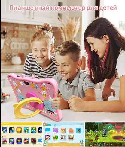 New Tablet 7.0 Inch Cartoon Pattern Kids Quad Core 4GB RAM 64GB ROM Android 13 Learning Education Games Tablets Children's Gifts