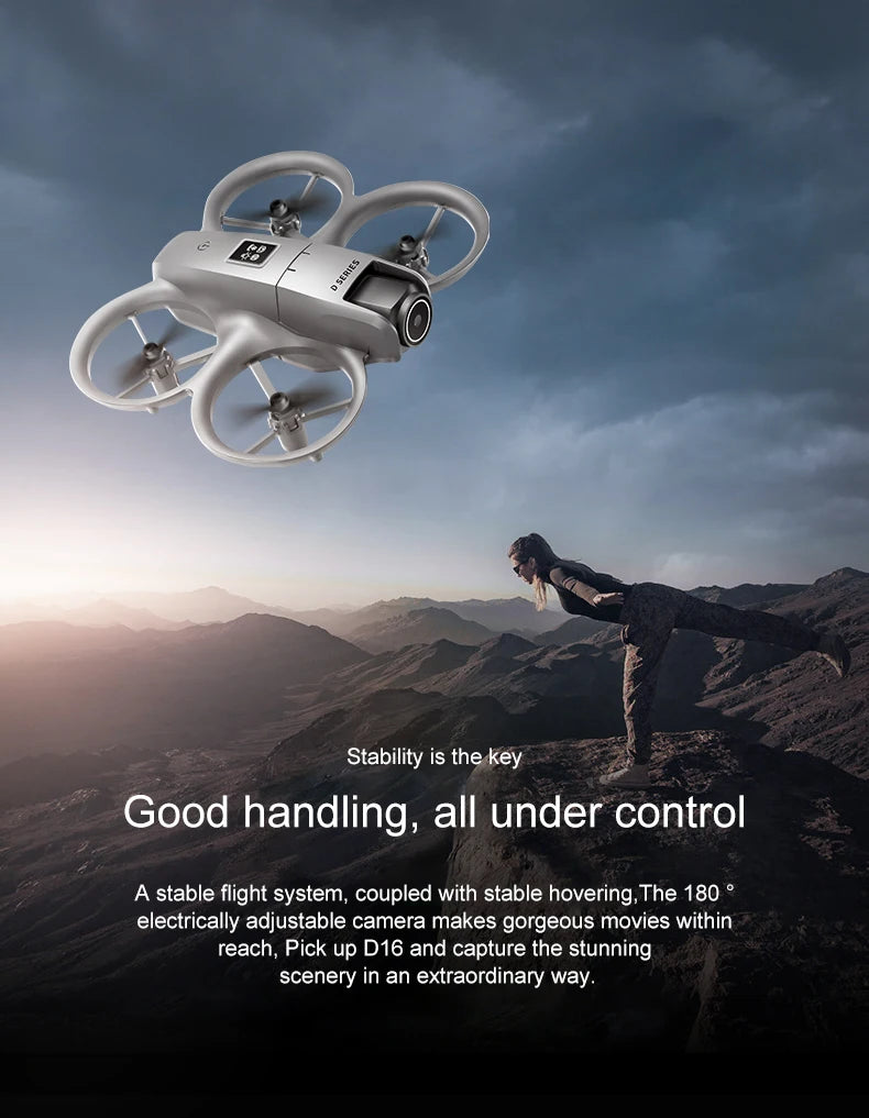 For Xiaomi D16 Mini Drone 8K HD Dual Camera Profesional 180° Electric Adjustable GPS Positioning Obstacle avoidance Bushless UA