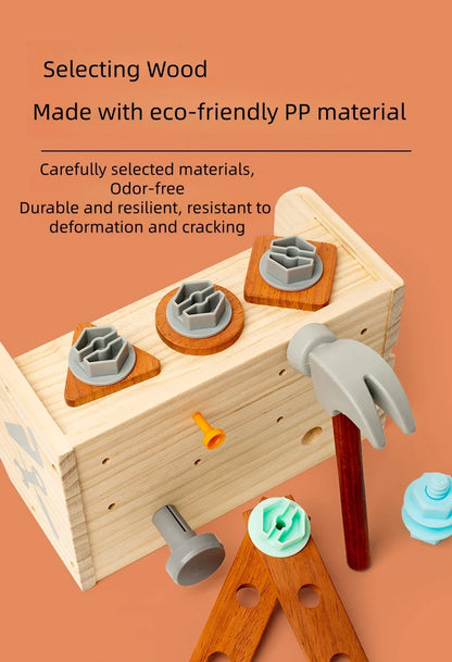 Wooden Tool Toy Set Includes a variety of tools like hammers and wrenches Kids can pretend to be little craftsmen and have a bla