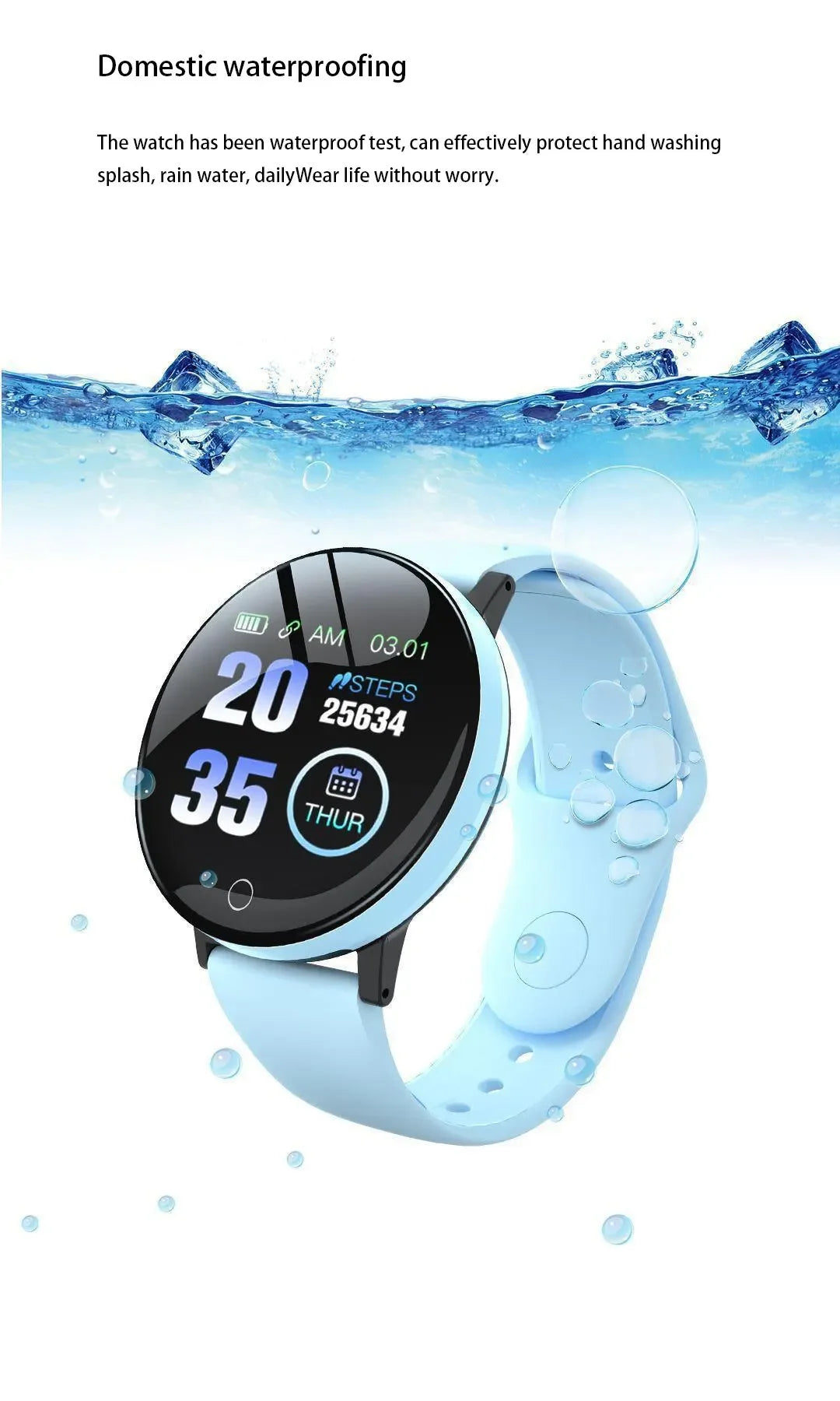 Round Digital Smart Sport Watch – LED Electronic Bluetooth Wristwatch for Men/Women/Kids (Dropshipping Ready)