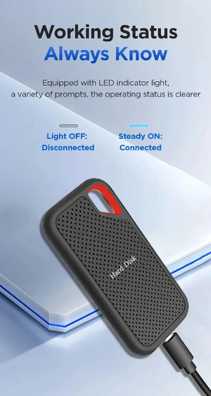 E61 External 1TB SSD Portable Solid State Drive 2TB High-Speed Hard Disk USB 3.1 Storage Device For SanDisk Laptops/Mac/Phone