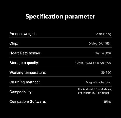 Smart Ring with Long Battery Life Lightweight Design Health Tracking Heart Rate and Blood Oxygen Monitoring Sleep Recording
