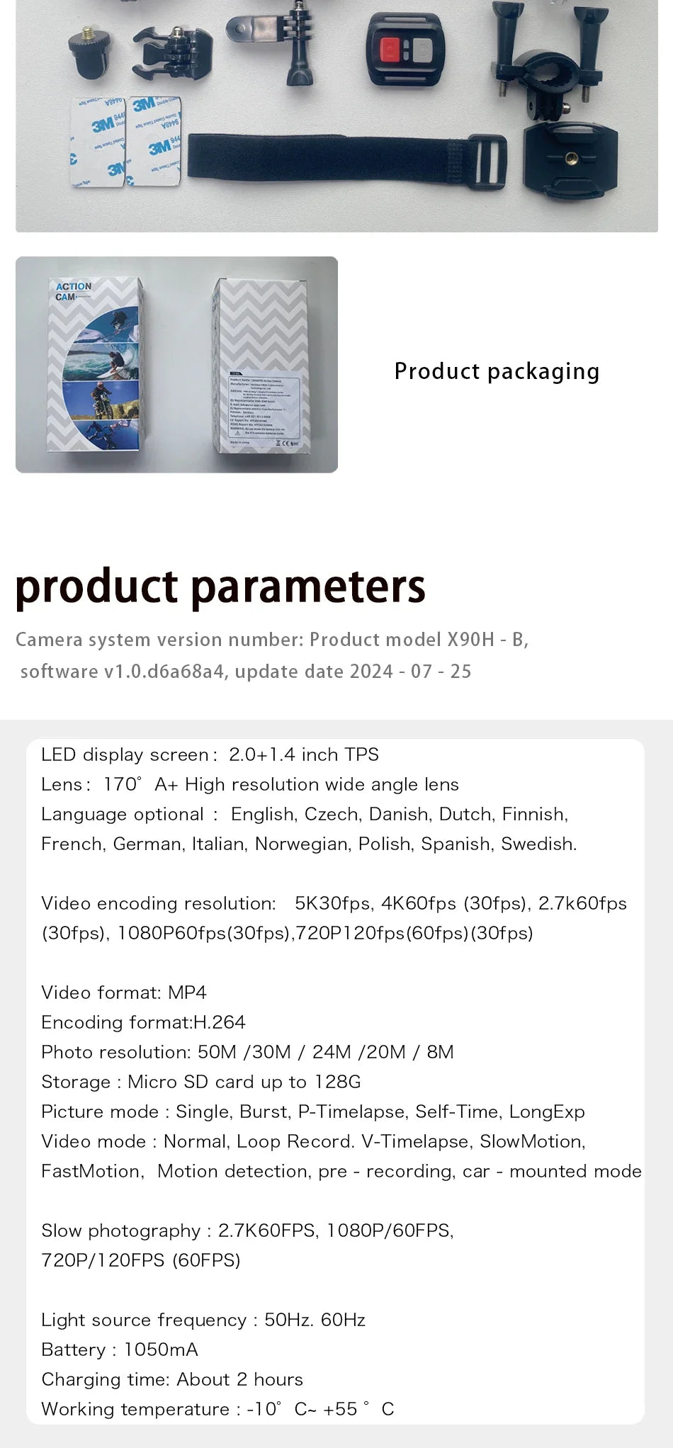 CERASTES Action Camera 5K 4K 60FPS WiFi Anti-shake Dual Screen 170° Wide Angle 30m Waterproof Sport Camera with Remote Control
