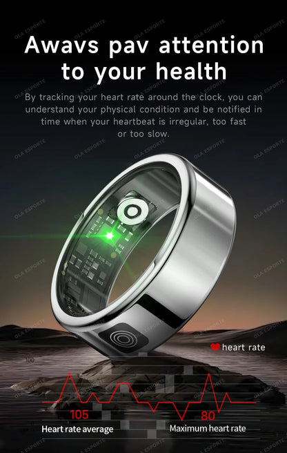 2025 Smart Ring with Display Screen and Touch, Wireless Charging, Health Manager, 5 ATM Waterproof For Men Women Rings R12 R11