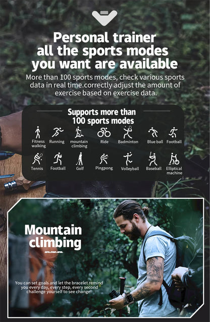 2.1 Inch AMOLED HD Screen Smartwatch Men Compass GPS Outdoor Sports Health Monitoring 1ATM Waterproof Bluetooth Call Smart watch