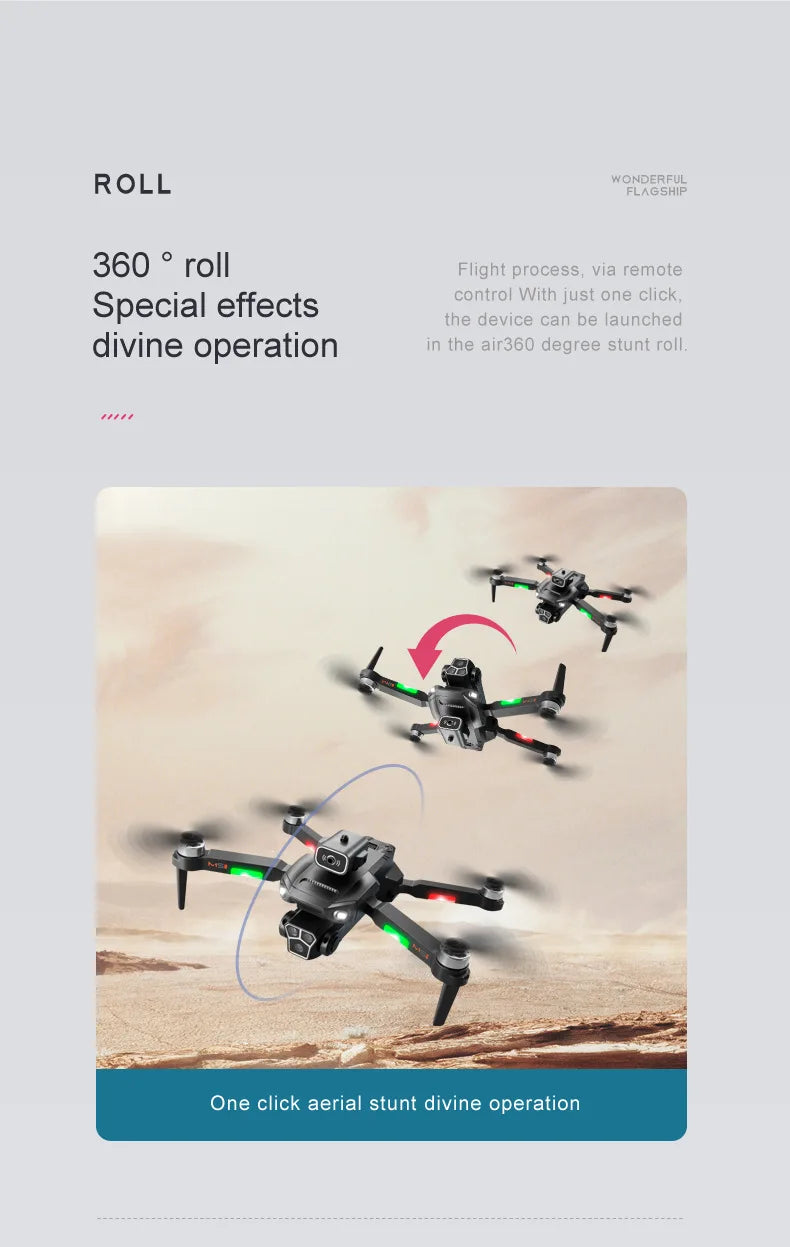 M1S Drone 4K Three Camera Brushless Motor Wide Angle Optical Flow Localization Four-way Obstacle Avoidance RC Quadcopter toys