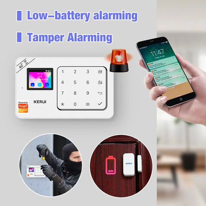 KERUI NEW 4G/WiFi Home Alarm System Tuya Smart Home Sesurity Alarm Wireless Burglary Protection PIR Motion Sensor APP Control