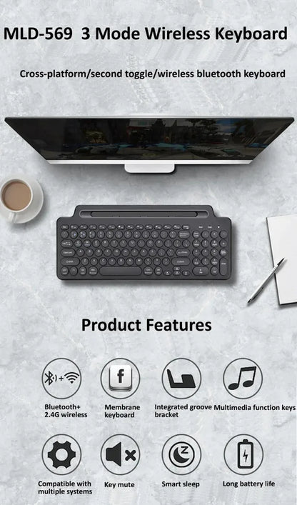 Bluetooth Wireless Keyboard Mini Keyboard Universal 2.4G Gamer Keypad for Windows Android IOS Tablet iPad PC Accessories