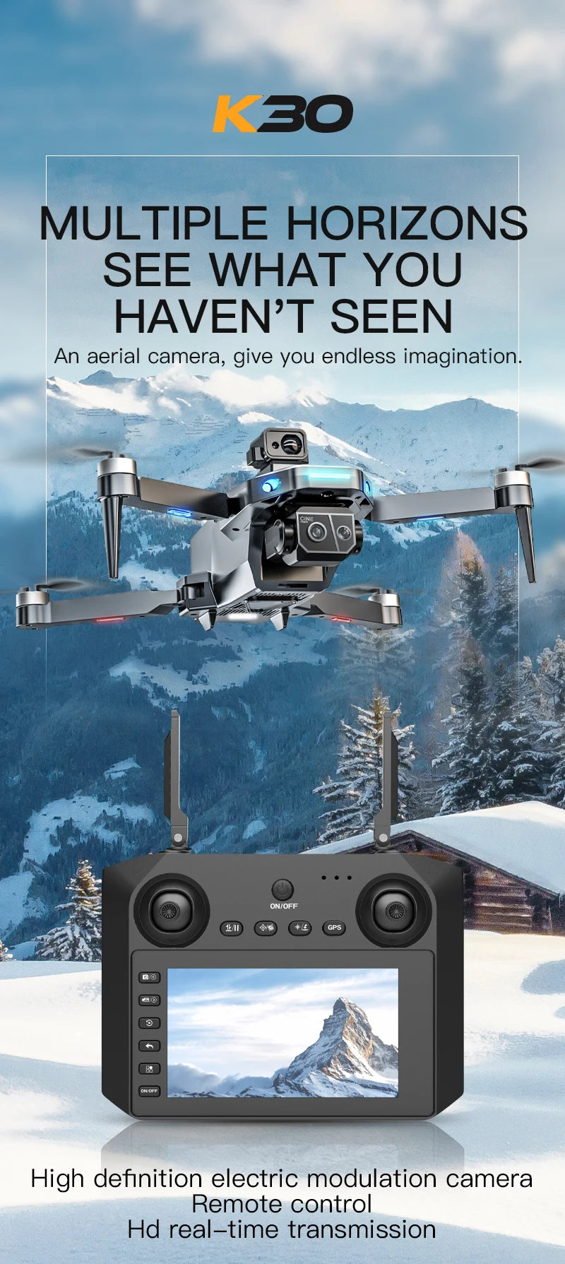 8K HD dual camera GPS drone gimbal 360 ° laser obstacle avoidance brushless quad-axis foldable aircraft