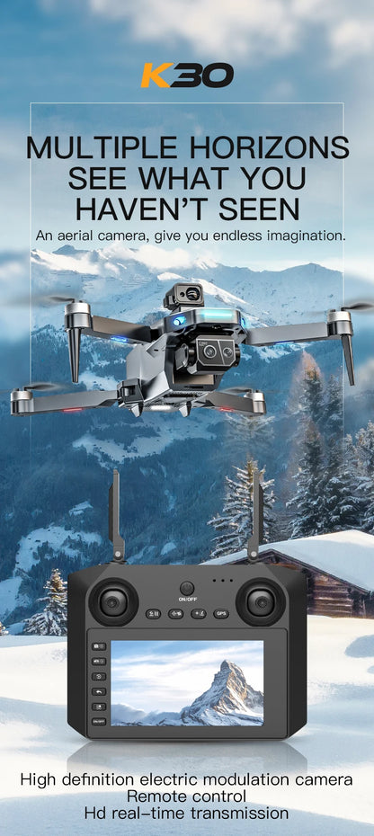 8K HD dual camera GPS drone gimbal 360 ° laser obstacle avoidance brushless quad-axis foldable aircraft