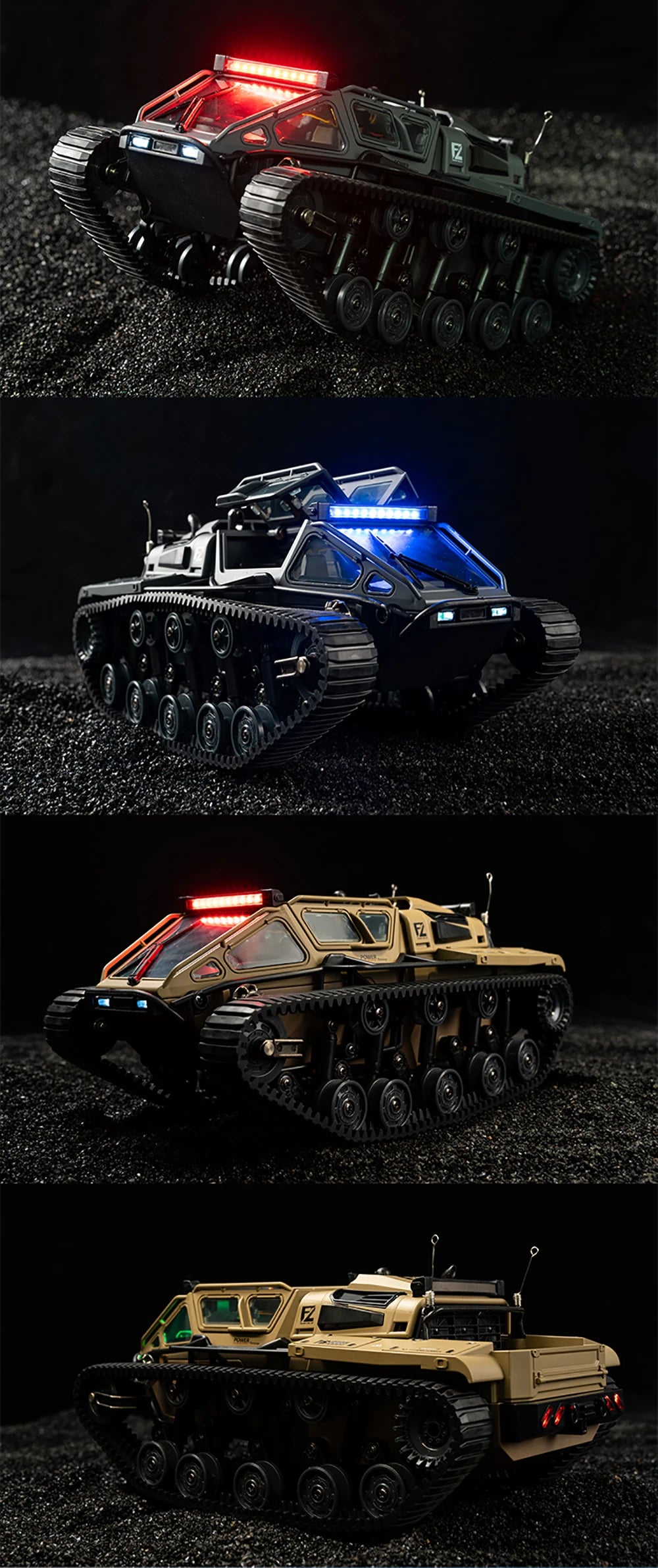 JJRC C8812 / C8812 MAX RC Car Full Scale Tracked Tank Simulation 2.4G Remote Control Car Drift LED Light Off-Road RC Toy As Gift