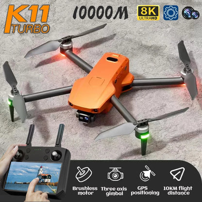 K11 Tubro Professional Drone With 8K Camera 3-Axis Gimbal Obstacle Avoidance Touch Screen FPV Drone Brushless GPS RC Quadcopter
