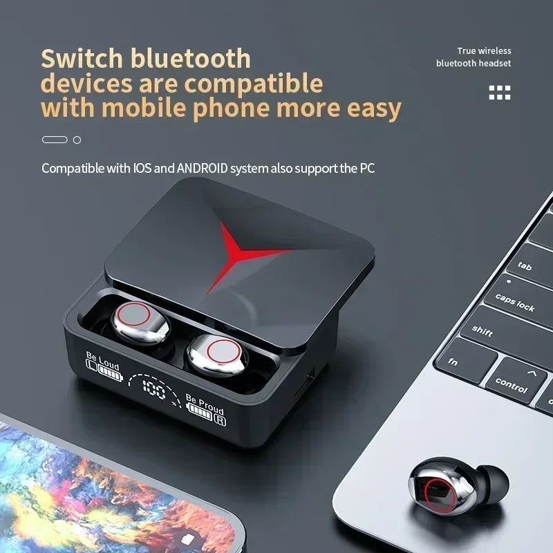 M90 Wireless Headphones TWS Bluetooth Earphones Touch Control Sport Earbuds Hifi Stereo Gaming Headset With Mic For Smartphone