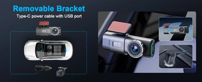 Dash Cam Cars 4K Front and Rear Camera Car Dvr WIFI GPS Car Camera for Vehicle Video Recorder Rear View Camera Parking Monitor