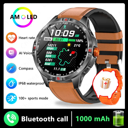 GPS Outdoor 1000mAh Battery Smartwatches Men 100+ Sports Mode Compass Heart Rate 3ATM Waterproof Bluetooth Call Smart Watch