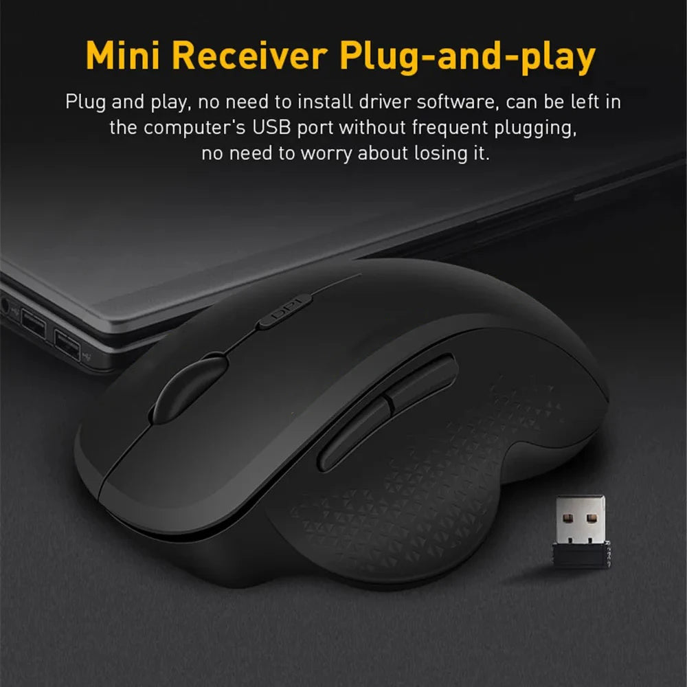 Wireless Mouse Ergonomic Computer Mouse PC Optical Mause with USB Receiver 6 buttons 2.4Ghz Wireless Mice 1600 DPI For Laptop