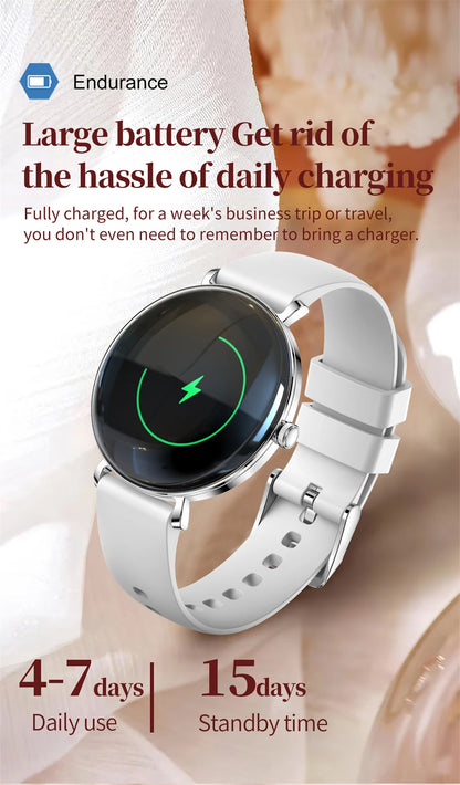 LIGE 2025 New Smart Watch Women 1.43" AMOLED HD Screen Heart Rate Sport Fitness Bluetooth Call Ladies Smartwatch For Android IOS