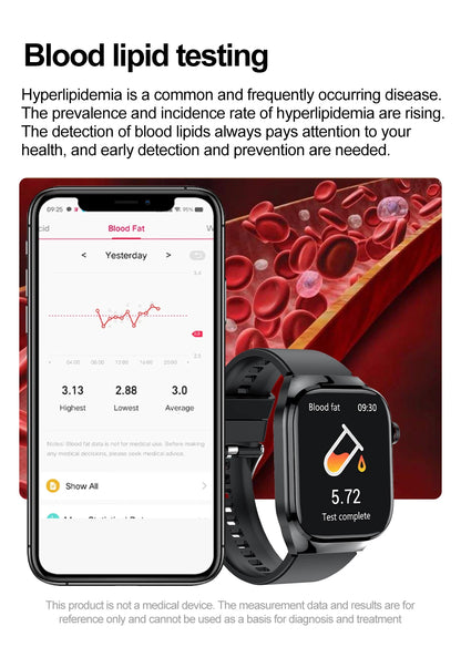 2025New Micro Physical Examination Smart Watch For Men Uric Acid Body Fat Five Organ Health Watches Bluetooth Call SmartBracelet
