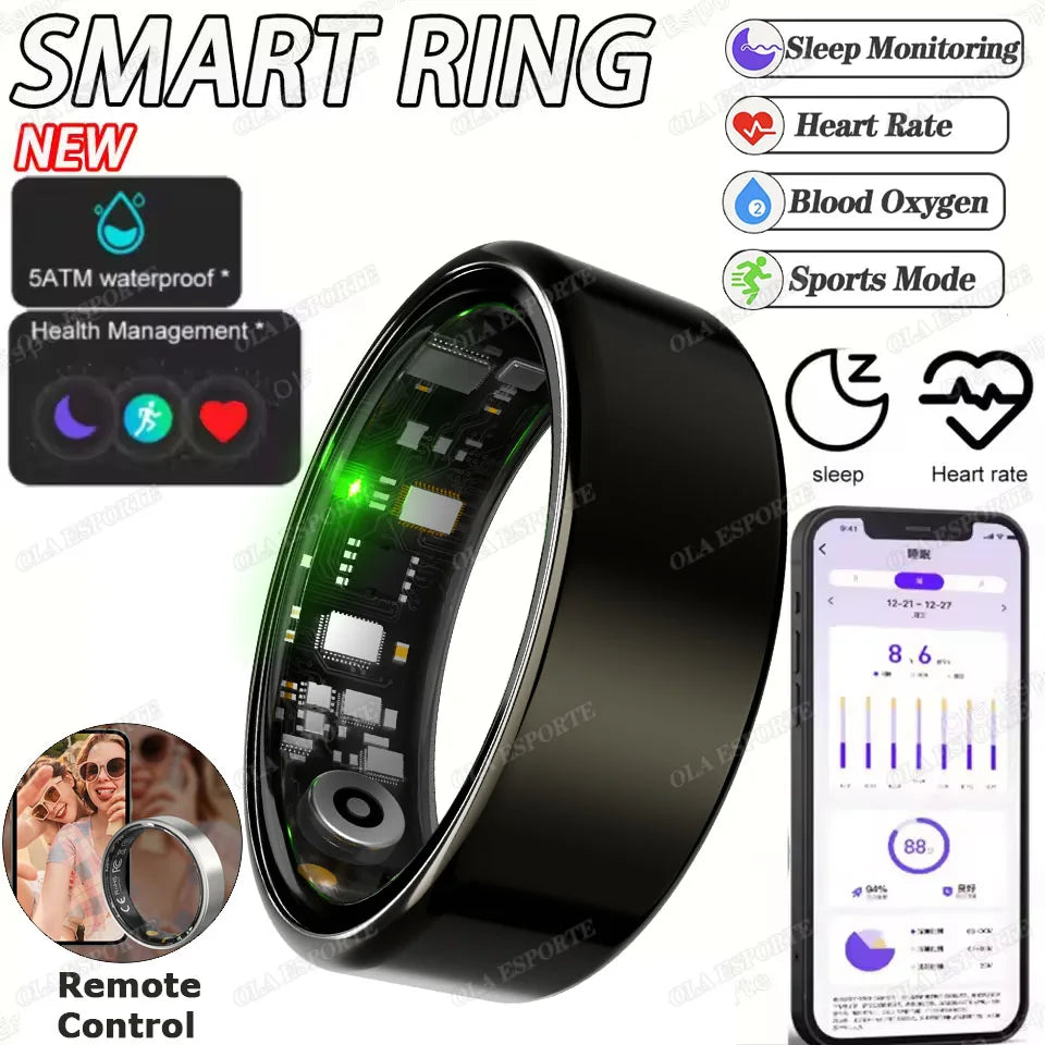 New Smart Ring 5ATM&IP68 Waterproof Rings Man Health Monitoring Heart Rate Sleep Monitor GPS Motion Sport Tracker Smartring 2025