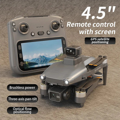 L600 PRO Max GPS Drone With Screen Control 8K HD Dual Camera Brushless Obstacle Avoidance 3-Axis Gimbal Aerial FPV RC Dron 5KM