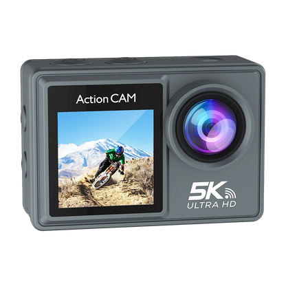 5K 4K60FPS Action Camera Dual IPS Touch LCD DVR EIS 170° 30M Waterproof 5X Zoom Sport Camera With Wireless Mic&Remote Control