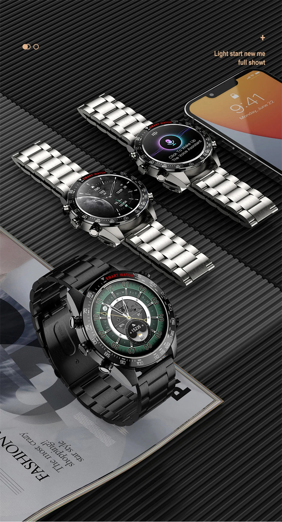 Men's Business Smart Watch AMOELD HD Screen Bluetooth Call Smartwatch NFC GPS Sports Smartwatch 2025 New